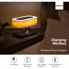 Lampe de Chevet Masdio : Haut-Parleur Bluetooth, Charge Sans Fil, Lumière Ambiante Parfaite