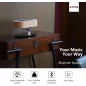 Lampe de Chevet Masdio : Haut-Parleur Bluetooth, Charge Sans Fil, Lumière Ambiante Parfaite
