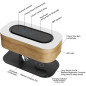 Lampe de Chevet Masdio : Haut-Parleur Bluetooth, Charge Sans Fil, Lumière Ambiante Parfaite