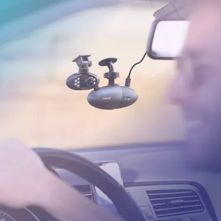 Nexar Pro : Caméra de Voiture Double Vue (Avant & Intérieure) - Sécurité Maximale & Enregistrement Cloud Gratuit!