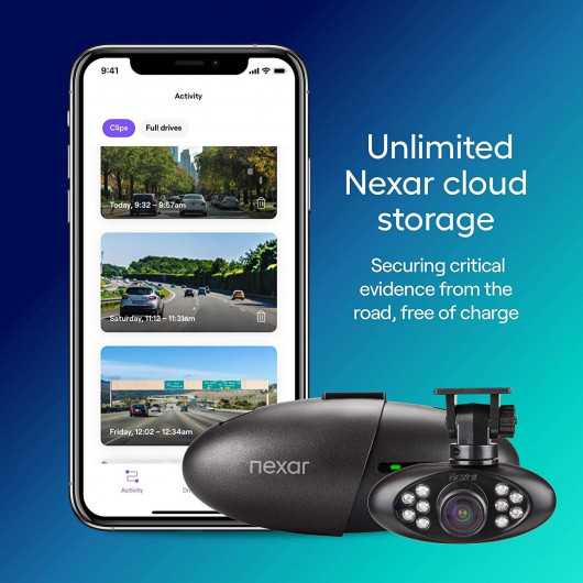 Nexar Pro GPS - Dual Dash Cam System (Front & Interior)
