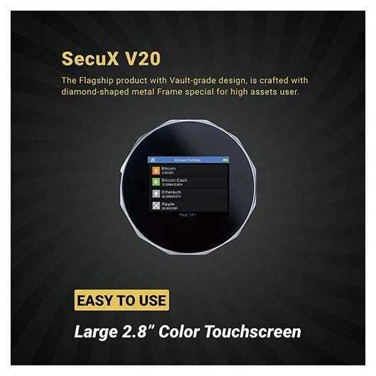 SecuX V20, the cross-platform cryptographic wallet