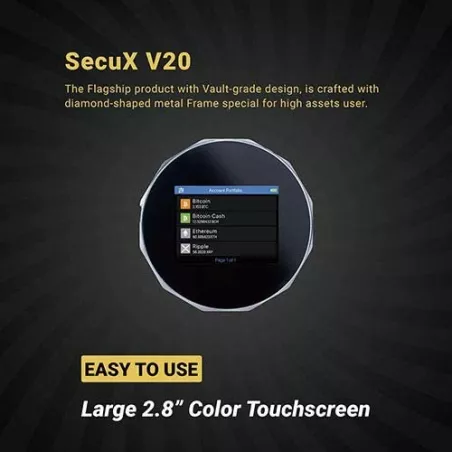 SecuX V20: Portefeuille Crypto Hardware Sécurisé - Protection Ultime pour vos Actifs Numériques