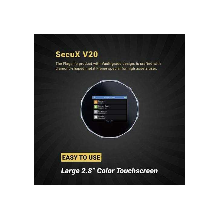 SecuX V20: Portefeuille Crypto Hardware Sécurisé - Protection Ultime pour vos Actifs Numériques