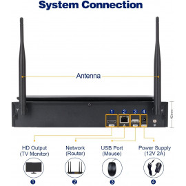 Système de Sécurité Sans Fil Cromorc 10CH avec Moniteur HD & HDD 1TB
