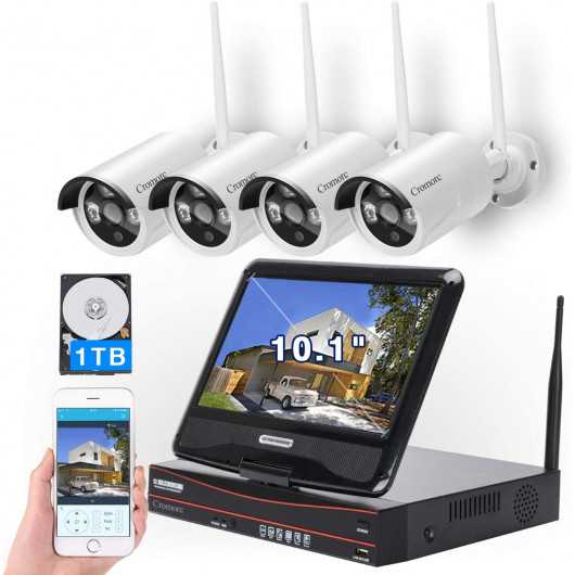 Cromorc 10CH Wireless Security System with HD Monitor & 1TB HDD
