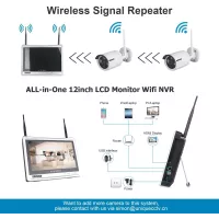 Système de Surveillance Sans Fil EVERSECU 2K 3MP avec Écran 12 – Sécurité Maximale, Installation Facile!