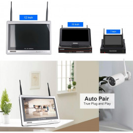 EVERSECU 8CH Wireless Security Camera System with HD Monitor