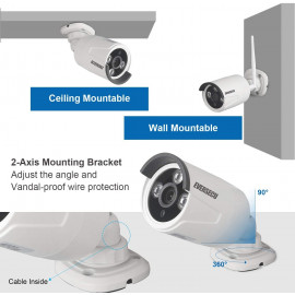 EVERSECU 8CH Wireless Security Camera System with HD Monitor
