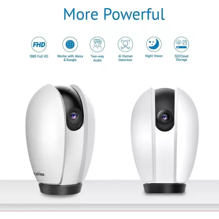 LaView Caméra WiFi 1080P HD (Pack de 2) : Sécurité Intérieure Totale + Audio Bidirectionnel & SD 32GB Gratuites!