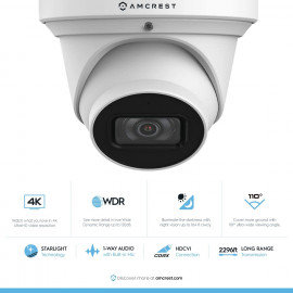 Caméra de Sécurité Amcrest 4K - Surveillance Extérieure Supérieure