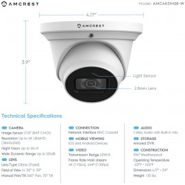 Caméra de Sécurité Amcrest 4K - Surveillance Extérieure Supérieure