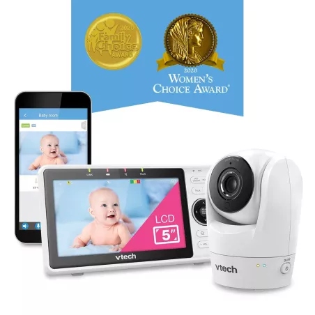 VTech VM901: Moniteur Bébé Vidéo HD avec WiFi - Vision Nocturne & Alertes