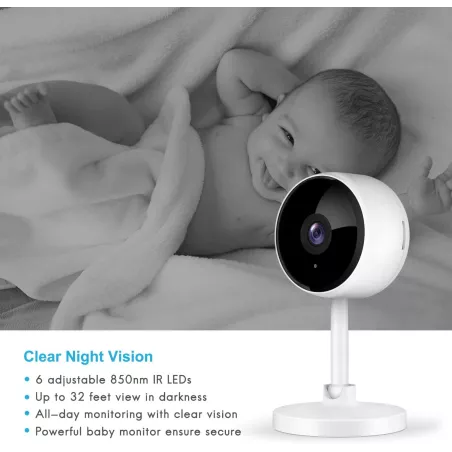 Caméra de Surveillance Intérieure Crzwok : Gardez un Œil sur Votre Maison et Vos Proches, Jour et Nuit !
