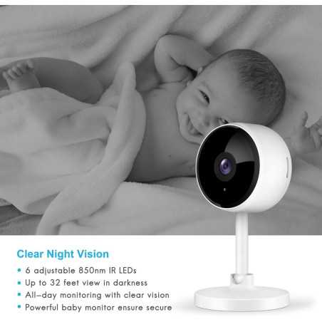 Caméra de Surveillance Intérieure Crzwok : Gardez un Œil sur Votre Maison et Vos Proches, Jour et Nuit !