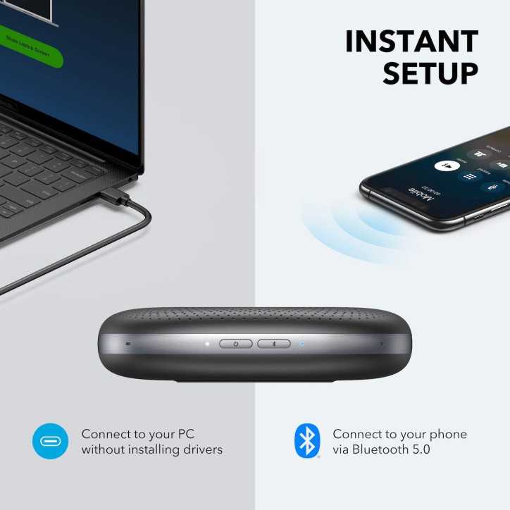 Anker PowerConf: Crystal Clear Bluetooth Speakerphone for Home & Office - Zoom Certified Anker PowerConf: Crystal Clear Bluetooth Speakerphone for Home & Office - Zoom Certified