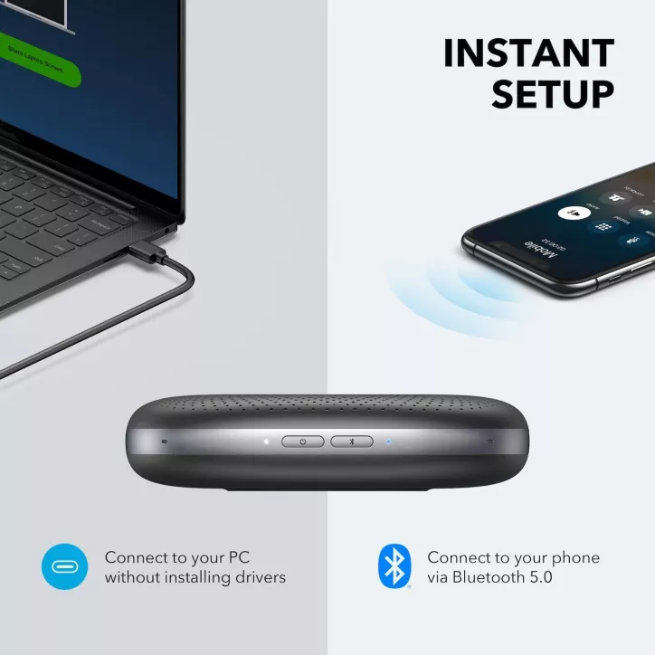 Anker PowerConf: Son Impeccable, Conférences Claires, Batterie Longue Durée! Idéal Télétravail