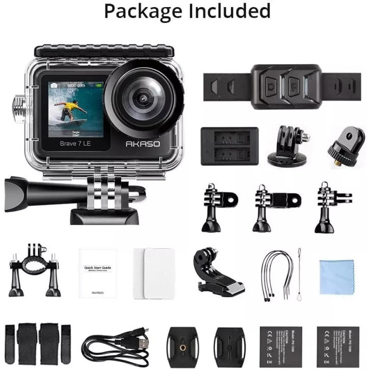 AKASO Brave 7 LE : Caméra dAction 4K Étanche avec Double Écran - Capturez Chaque Aventure !