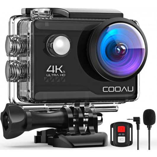 COOAU 4K Action Camera - HD Adventure Kit with Mic & Stabilization