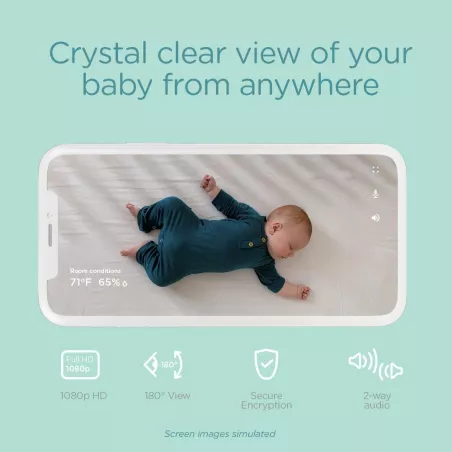 Pampers Lumi: Moniteur Bébé HD avec Vision Nocturne et Audio Bidirectionnel - Surveillance Facile!