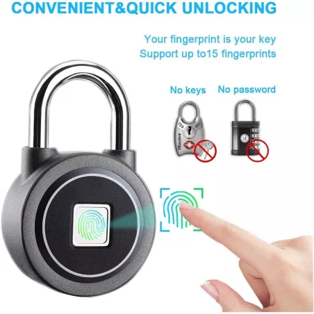 Cadenas Intelligent MEGAFEIS: Sécurité Biométrique Bluetooth - Votre tranquillité desprit à portée de main!