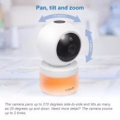 VTech VM5463-2 : Moniteur Bébé Vidéo 5 avec Projection Étoilée et Berceuses - Veille sur le Sommeil de Bébé!