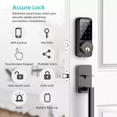 Hornbill Serrure de Porte Connectée: Sécurité Bluetooth, Clavier Tactile & Contrôle Vocal Alexa