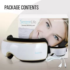 Masque de Massage Chauffant pour les Yeux SereneLife: Relaxation Ultime & Sons Apaisants