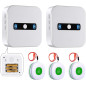 DAYTECH Caregiver Pager: Wireless Emergency Alert System for Elderly & Home Care - 3 Buttons, 2 Receivers