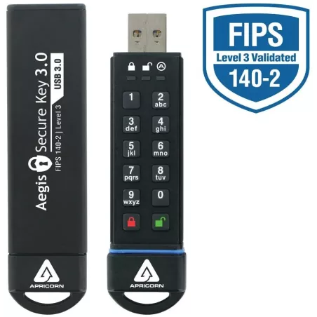 Apricorn Aegis Secure Key 3: Clé USB 120Go Cryptée - Sécurité Maximale de Vos Données!
