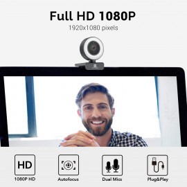 HD Webcam with Mic by Vitade - Superior Video & Audio Quality