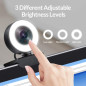 Angetube 1080p Webcam with Ring Light & Autofocus: Perfect for Streaming & Video Calls!