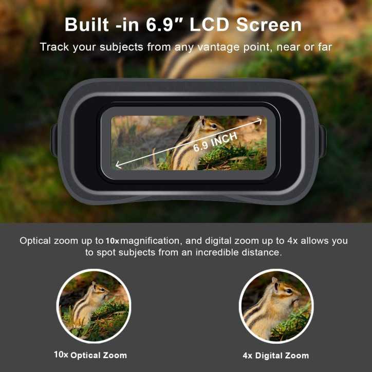 REXING Night Vision Binoculars: See in Total Darkness! 10X Optical Zoom, IR Tech