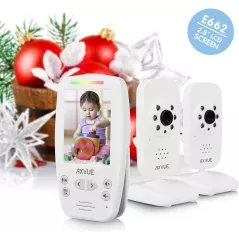 Moniteur Bébé AXVUE E662 : Vision Nocturne, Audio Bidirectionnel & Température – Votre Allié Sécurité!