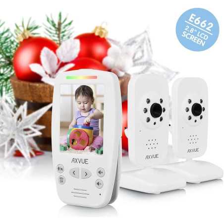 Moniteur Bébé AXVUE E662 : Vision Nocturne, Audio Bidirectionnel & Température – Votre Allié Sécurité!