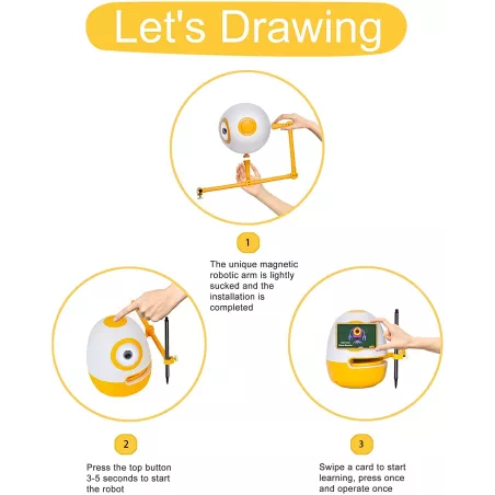WEDRAW Robot Éducatif: Dessin, Maths et Écriture Facile pour Enfants (3-6 ans)!