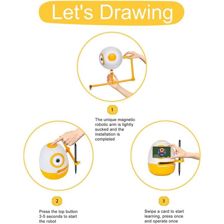 WEDRAW Robot Éducatif: Dessin, Maths et Écriture Facile pour Enfants (3-6 ans)! WEDRAW Robot Éducatif: Dessin, Maths et Écriture Facile pour Enfants (3-6 ans)!