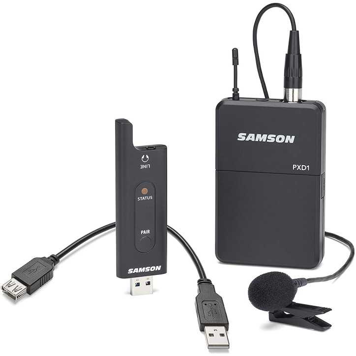 Samson XPD2 Lavalier: Micro sans Fil USB pour Podcasts, Streaming & Présentations Impeccables