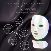 Masque LED Visage et Cou Sans Fil Project E Beauty : Rajeunissement et Soin à Domicile