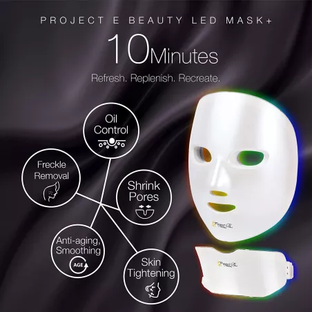 Masque LED Visage et Cou Sans Fil Project E Beauty : Rajeunissement et Soin à Domicile