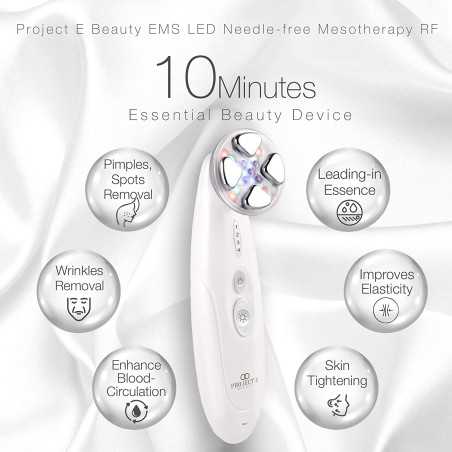 Project E Beauty : Masseur Facial LED Portable Anti-Âge, Raffermissant & Revitalisant