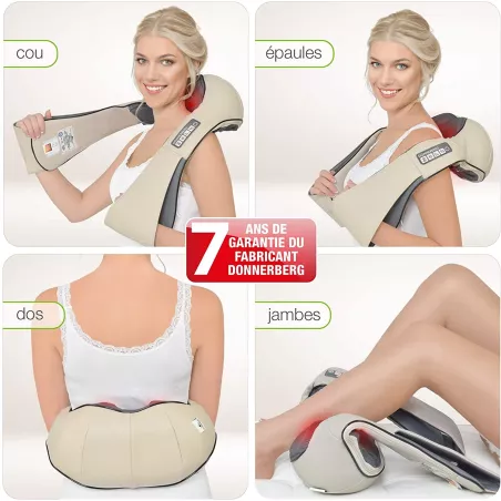 Donnerberg NM089 : Massage Shiatsu Chauffant pour Soulager Cou et Dos - Garantie 7 Ans!