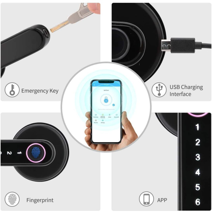 Laxre Smart Lock: Fingerprint & Bluetooth Keyless Entry - Secure Your Home Today!