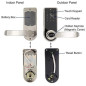 ETEKJOY 3-in-1 Digital Door Lock: Keypad, RFID, & Key Access - Secure Your Home Today!