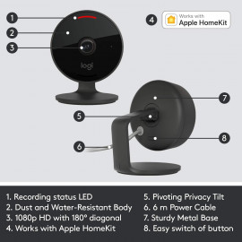 Caméra de Sécurité Logitech Circle View - Étanche et Sécurisée