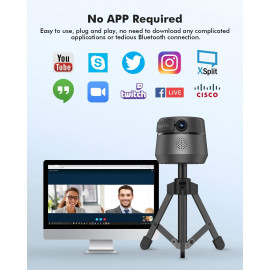 Auto-Tracking 1080P Webcam for Clear, Professional Video