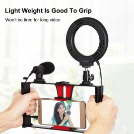 PULUZ Smartphone Video Rig Kit with Microphone, Light, and Tripod