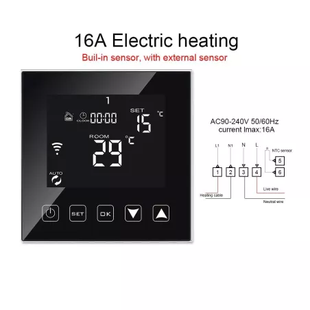 KETOTEK Thermostat Chauffage au Sol Électrique: Contrôle WiFi, Programmation Facile - Confort et Économies !