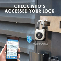 eGeeTouch Smart Outdoor Padlock: Bluetooth Keyless Security - Weatherproof & Long Battery Life!