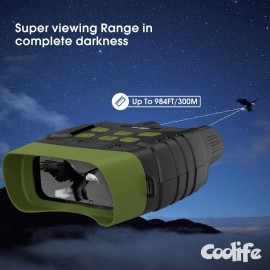 Lunettes de Vision Nocturne Coolife –Voyez Clairement dans l'Obscurité